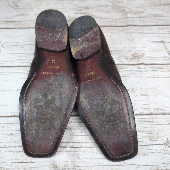 Mark Nason Rock Never Dies Distressed Brown Square Toe Loafers Size 10 main image 2